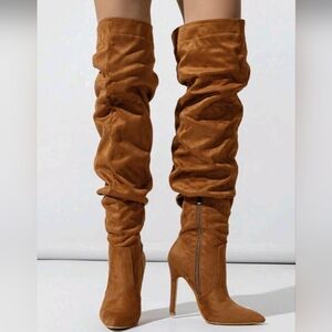 NEW👢Elegant Tan Over the Knee Boots